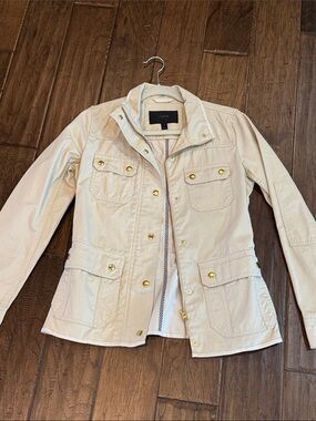 J. Crew Light Waxed Jacket with Gold Hardware